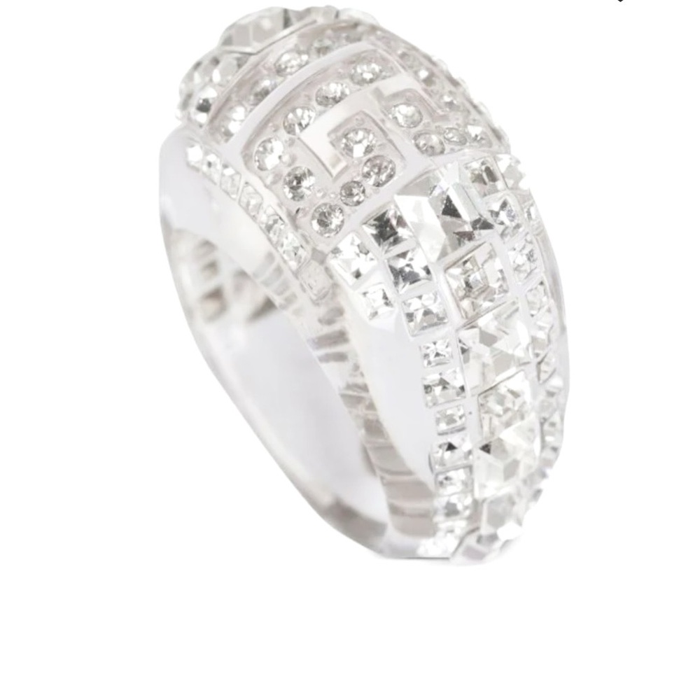 Balmain Lucite & Crystal Cocktail Ring - Picture 7 of 8